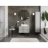 Mexen Rivel meuble de salle de bains sous lavabo 80 cm avec plateau, 2 tiroirs, rainuré, gris mat - 91A20-08047-2-BFFC62