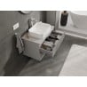 Mexen Rivel meuble de salle de bains sous lavabo 80 cm avec plateau, 2 tiroirs, rainuré, gris mat - 91A20-08047-2-BFFC62