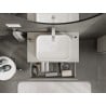 Mexen Rivel meuble de salle de bains sous lavabo 80 cm avec plateau, 2 tiroirs, rainuré, gris mat - 91A20-08047-2-BFFC62
