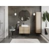Mexen Rivel armoire de salle de bain sous-lavabo 80 cm avec plateau, 2 tiroirs, rainuré, chêne - 91A20-08047-2-BFFC81