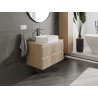 Mexen Rivel armoire de salle de bain sous-lavabo 80 cm avec plateau, 2 tiroirs, rainuré, chêne - 91A20-08047-2-BFFC81