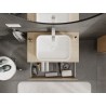Mexen Rivel armoire de salle de bain sous-lavabo 80 cm avec plateau, 2 tiroirs, rainuré, chêne - 91A20-08047-2-BFFC81