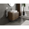 Mexen Rivel meuble de salle de bain sous-lavabo 80 cm avec plateau, 2 tiroirs, rainuré, noyer - 91A20-08047-2-BFFC86