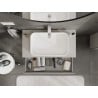 Mexen Rivel meuble de salle de bain sous-vasque 90 cm avec plateau, 1 tiroir, rainuré, gris mat - 91A20-09023-1-BFC62