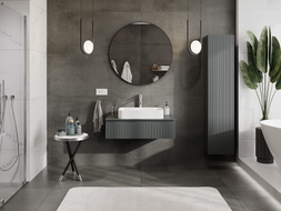 Mexen Rivel meuble de salle de bains sous lavabo 90 cm avec plateau, 1 tiroir, rainuré, graphite mat - 91A20-09023-1-BFC66