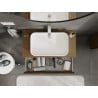 Mexen Rivel meuble de salle de bain sous-vasque 90 cm avec plateau, 1 tiroir, rainuré, noyer - 91A20-09023-1-BFC86
