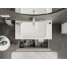 Mexen Rivel meuble de salle de bain sous lavabo 90 cm avec plateau, 1 tiroir, rainuré, blanc mat - 91A20-09047-1-BFC01