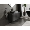 Mexen Rivel armoire de salle de bain sous vasque 90 cm avec plateau, 1 tiroir, rainurée, noir mat - 91A20-09047-1-BFC71