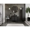 Mexen Rivel meuble-lavabo de salle de bain 90 cm avec plateau, 1 tiroir, rainuré, noir mat - 91A20-09047-1-BFC71