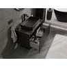 Mexen Rivel armoire de salle de bain sous vasque 90 cm avec plateau, 1 tiroir, rainurée, noir mat - 91A20-09047-1-BFC71