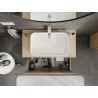 Mexen Rivel meuble de salle de bain sous-vasque 90 cm avec plateau, 1 tiroir, rainuré, chêne - 91A20-09047-1-BFC81