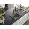 Mexen Milo évier de cuisine en granit 1-bassin avec robinet de cuisine Rita, gris - 6505-71-670300-50