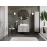 Mexen Rivel meuble de salle de bains sous vasque 90 cm avec plateau, 2 tiroirs, rainuré, gris mat - 91A20-09047-2-BFFC62
