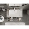 Mexen Rivel meuble de salle de bains sous vasque 90 cm avec plateau, 2 tiroirs, rainuré, gris mat - 91A20-09047-2-BFFC62