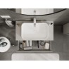 Mexen Rivel meuble-lavabo 90 cm avec plateau, 2 tiroirs, rainuré, gris mat - 91A20-09047-2-BFFC62