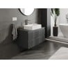 Mexen Rivel meuble de salle de bain sous-lavabo 90 cm avec plateau, 2 tiroirs, rainuré, graphite mat - 91A20-09047-2-BFFC66