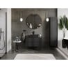 Mexen Rivel meuble de salle de bain sous-vasque 90 cm avec plateau, 2 tiroirs, rainuré, noir mat - 91A20-09047-2-BFFC71