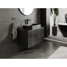 Mexen Rivel meuble de salle de bain sous lavabo 90 cm avec plateau, 2 tiroirs, rainuré, noir mat - 91A20-09047-2-BFFC71