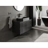 Mexen Rivel meuble de salle de bain sous-vasque 90 cm avec plateau, 2 tiroirs, rainuré, noir mat - 91A20-09047-2-BFFC71