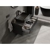 Mexen Rivel meuble de salle de bain sous lavabo 90 cm avec plateau, 2 tiroirs, rainuré, noir mat - 91A20-09047-2-BFFC71