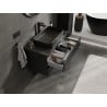 Mexen Rivel meuble de salle de bain sous-vasque 90 cm avec plateau, 2 tiroirs, rainuré, noir mat - 91A20-09047-2-BFFC71