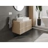 Mexen Rivel meuble de salle de bain sous-vasque 90 cm avec plateau, 2 tiroirs, rainurés, chêne - 91A20-09047-2-BFFC81