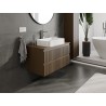 Mexen Rivel meuble de salle de bain sous lavabo 90 cm avec plateau, 2 tiroirs, rainuré, noyer - 91A20-09047-2-BFFC86