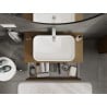 Mexen Rivel meuble de salle de bain sous lavabo 90 cm avec plateau, 2 tiroirs, rainuré, noyer - 91A20-09047-2-BFFC86