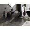 Mexen Rivel meuble de salle de bain sous lavabo 100 cm avec plateau, 1 tiroir, rainuré, noir mat - 91A20-10023-1-BFC71