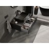 Mexen Rivel meuble de salle de bain sous lavabo 100 cm avec plateau, 1 tiroir, rainuré, noir mat - 91A20-10023-1-BFC71