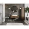 Mexen Rivel meuble de salle de bain sous lavabo 100 cm avec plateau, 1 tiroir, cannelé, noyer - 91A20-10023-1-BFC86