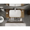Mexen Rivel meuble de salle de bain sous lavabo 100 cm avec plateau, 1 tiroir, cannelé, noyer - 91A20-10023-1-BFC86