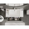 Mexen Rivel meuble de salle de bain sous lavabo 100 cm avec plateau, 1 tiroir, rainuré, blanc mat - 91A20-10047-1-BFC01