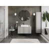 Mexen Rivel meuble de salle de bains sous-lavabo 100 cm avec plateau, 1 tiroir, rainuré, gris mat - 91A20-10047-1-BFC62