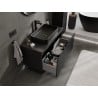 Mexen Rivel meuble-lavabo 100 cm avec plateau, 1 tiroir, nervuré, noir mat - 91A20-10047-1-BFC71