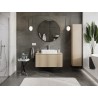 Mexen Rivel meuble de salle de bains sous lavabo 100 cm avec plateau, 1 tiroir, rainuré, chêne - 91A20-10047-1-BFC81