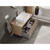Mexen Rivel meuble de salle de bains sous lavabo 100 cm avec plateau, 1 tiroir, rainuré, chêne - 91A20-10047-1-BFC81