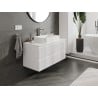 Mexen Rivel meuble de salle de bain sous lavabo 100 cm avec plateau, 2 tiroirs, rainuré, blanc mat - 91A20-10047-2-BFFC01