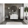 Mexen Rivel meuble de salle de bain sous lavabo 100 cm avec plateau, 2 tiroirs, rainuré, blanc mat - 91A20-10047-2-BFFC01