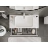 Mexen Rivel meuble de salle de bain sous lavabo 100 cm avec plateau, 2 tiroirs, rainuré, blanc mat - 91A20-10047-2-BFFC01