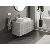 Mexen Rivel armoire de salle de bains sous lavabo 100 cm avec plateau, 2 tiroirs, rainurée, gris mat - 91A20-10047-2-BFFC62