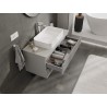 Mexen Rivel armoire de salle de bains sous lavabo 100 cm avec plateau, 2 tiroirs, rainurée, gris mat - 91A20-10047-2-BFFC62