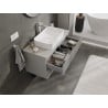 Mexen Rivel meuble de salle de bain sous-lavabo 100 cm avec dessus, 2 tiroirs, rainuré, gris mat - 91A20-10047-2-BFFC62