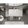 Mexen Rivel meuble de salle de bain sous-lavabo 100 cm avec dessus, 2 tiroirs, rainuré, gris mat - 91A20-10047-2-BFFC62