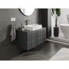 Mexen Rivel meuble de salle de bain sous lavabo 100 cm avec plateau, 2 tiroirs, rainuré, graphite mat - 91A20-10047-2-BFFC66