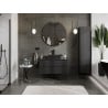 Mexen Rivel meuble de salle de bain sous-lavabo 100 cm avec plateau, 2 tiroirs, rainuré, noir mat - 91A20-10047-2-BFFC71