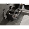 Mexen Rivel meuble de salle de bain sous-lavabo 100 cm avec plateau, 2 tiroirs, rainuré, noir mat - 91A20-10047-2-BFFC71
