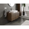 Mexen Rivel meuble de salle de bain sous lavabo 100 cm avec plateau, 2 tiroirs, rainuré, noyer - 91A20-10047-2-BFFC86