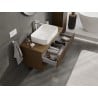 Mexen Rivel meuble de salle de bain sous lavabo 100 cm avec plateau, 2 tiroirs, rainuré, noyer - 91A20-10047-2-BFFC86