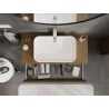Mexen Rivel meuble de salle de bain sous lavabo 100 cm avec plateau, 2 tiroirs, rainuré, noyer - 91A20-10047-2-BFFC86